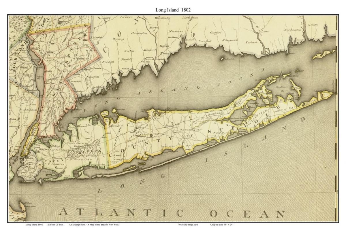 Historische Karte von Long Island