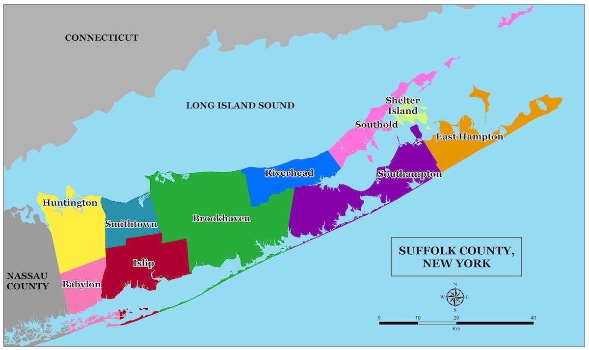 Karte der Nachbarschaften von Long Island
